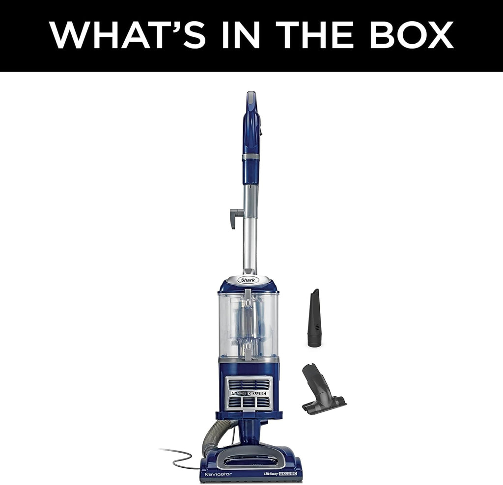 Shark Upright Vacuum, Navigator Lift-Away with Swivel Steering, HEPA Filter, XL Dust Cup, Pet Power, Dusting Brush, and Crevice Tool, Perfect for Pet Hair, White/Silver, NV356E