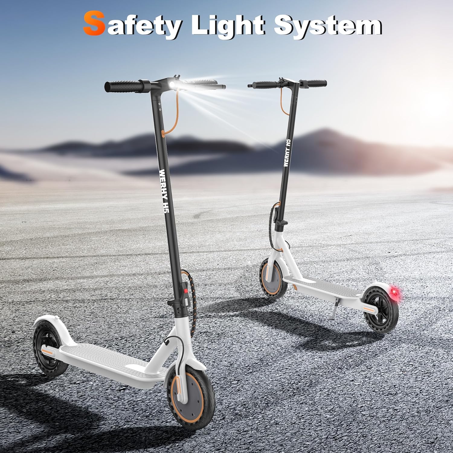 WERHY Electric Scooter, 350W/500W Motor, Top Speed 19/22 mph, Max 16/23/28Miles Ranges, Foldable E Scooter for Adults