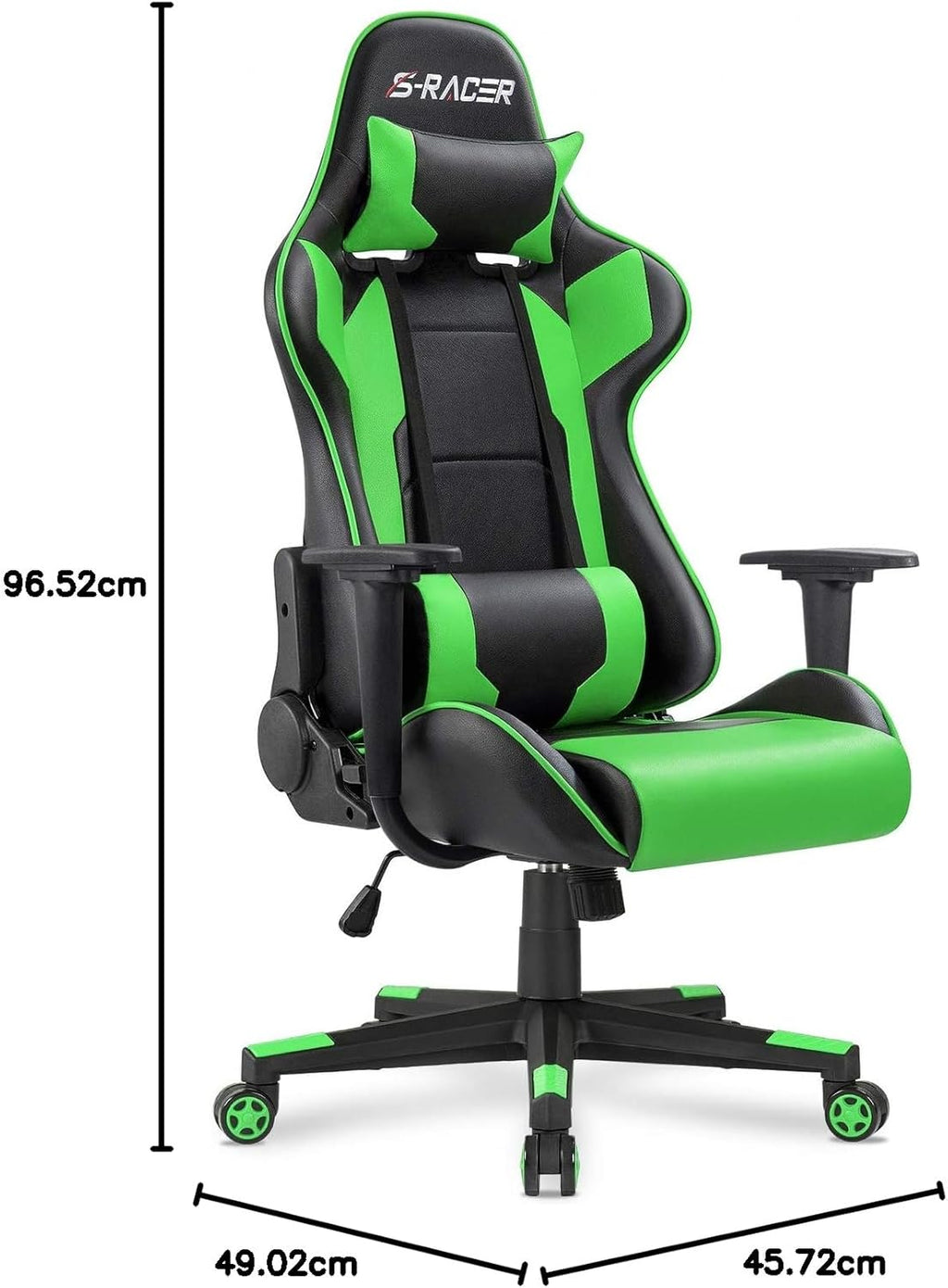 Homall Gaming Chair, Office Chair High Back Computer Chair Leather Desk Chair Racing Executive Ergonomic Adjustable Swivel Task Chair with Headrest and Lumbar Support (Dark Black)