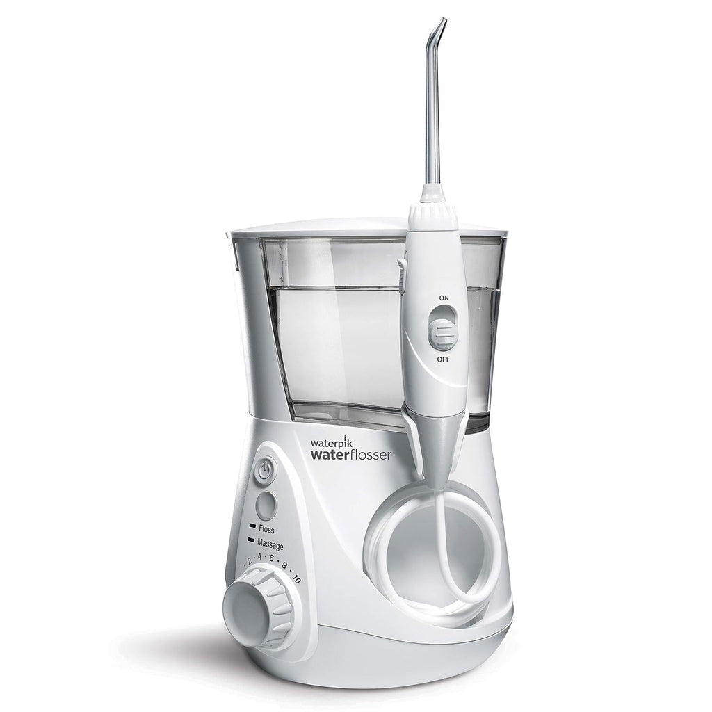 Waterpik Aquarius Water Flosser Professional For Teeth, Gums, Braces, Dental Care, Electric Power With 10 Settings, 7 Tips For Multiple Users And Needs, ADA Accepted, Gray WP-667, Packaging May Vary