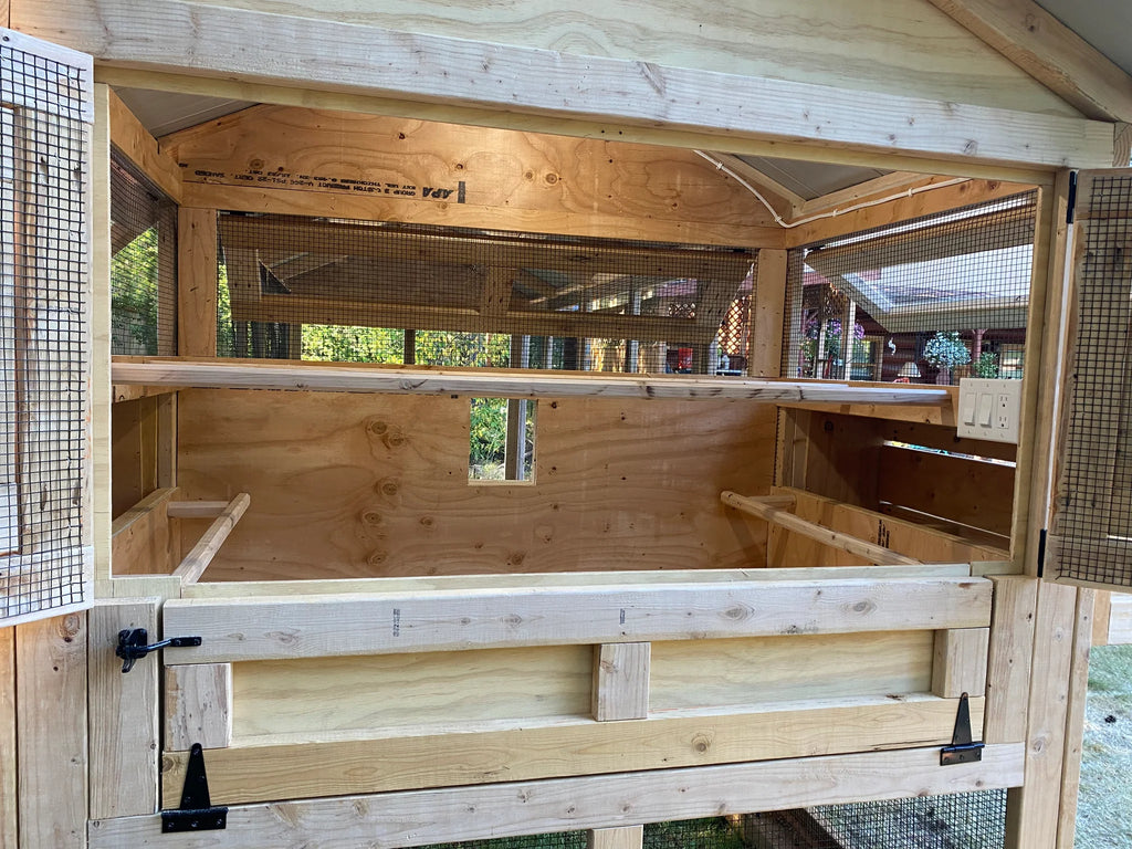 Walk-In Cedar Chicken Coop 6’ Wide – Handcrafted Douglas Fir Frame | Built On Site