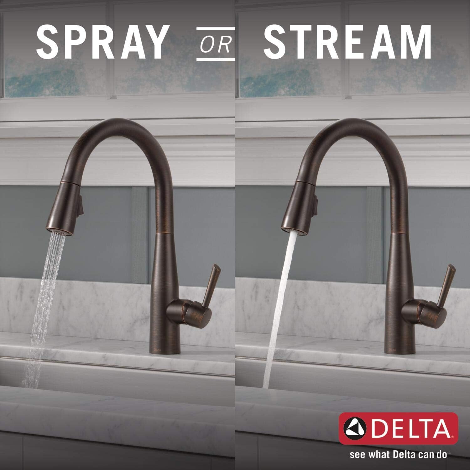 Delta Essa Touchless Kitchen Faucet with Touch Technology, Brushed Nickel Kitchen Sink Faucet with Pull Down Sprayer, Single Hole, Arctic Stainless 9113TL-AR-DST