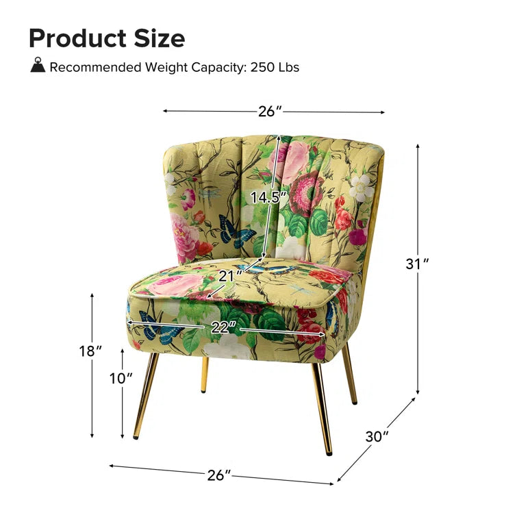 Felicia Polyester/Velvet Barrel Chair