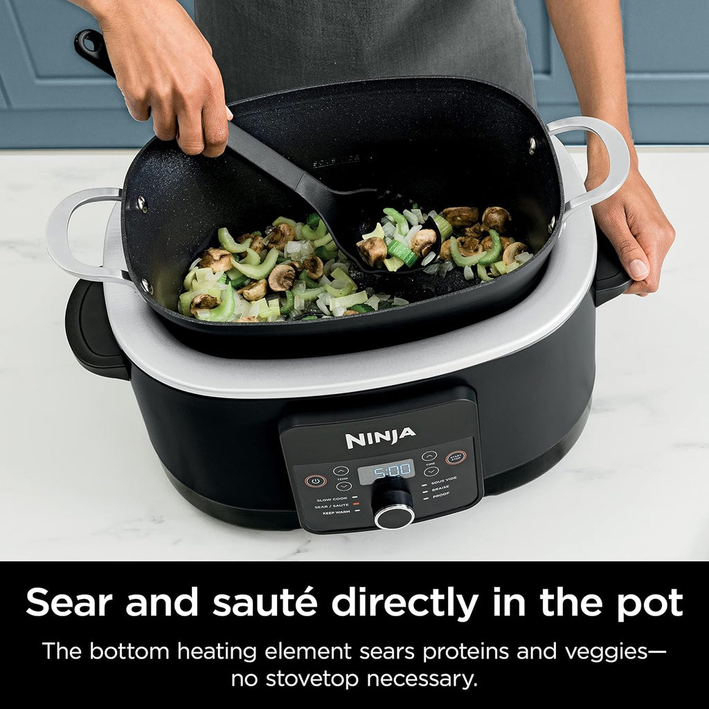 Ninja MC1101 Foodi Everyday Possible Cooker Pro, 8-in-1 Versatility, 6.5 QT, One-Pot Cooking, Replaces 10 Cooking Tools, Faster Cooking, Family-Sized Capacity, Adjustable Temp Control, Midnight Blue
