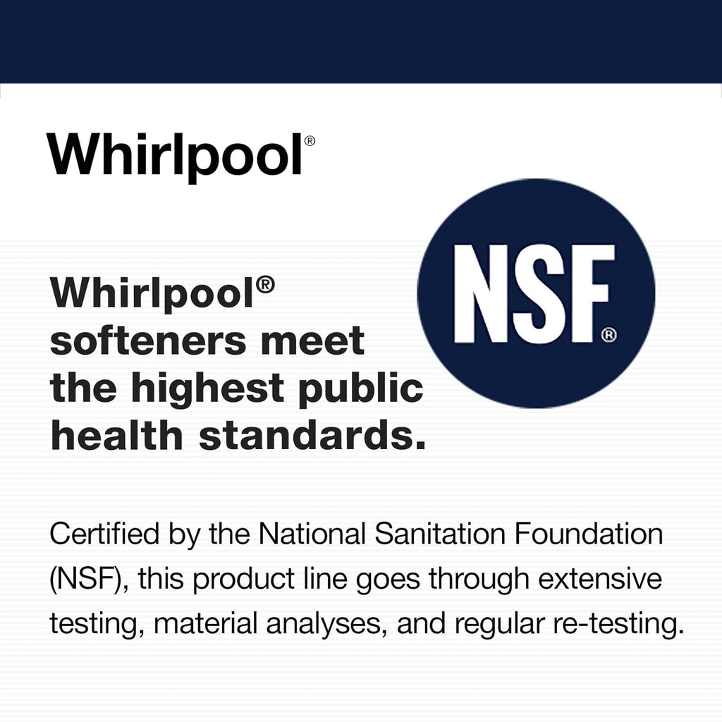 Whirlpool Hybrid Water Softener & Whole House Filtration System (WHESFC) | NSF Certified | Salt-Saving Tech | Removes Chlorine, Hard Water, and Contaminants
