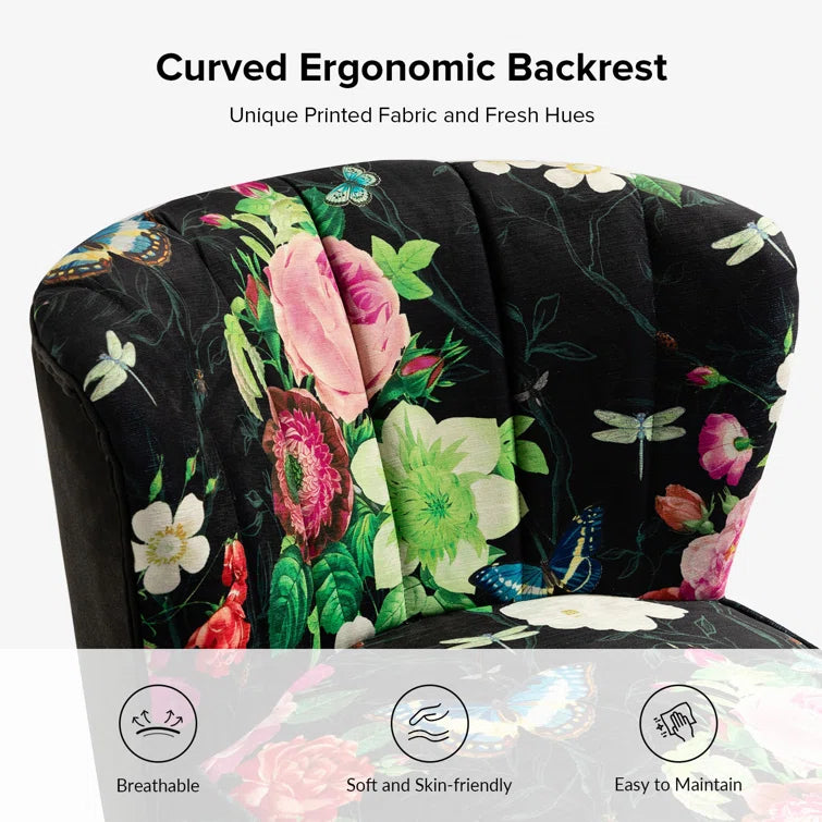 Felicia Polyester/Velvet Barrel Chair