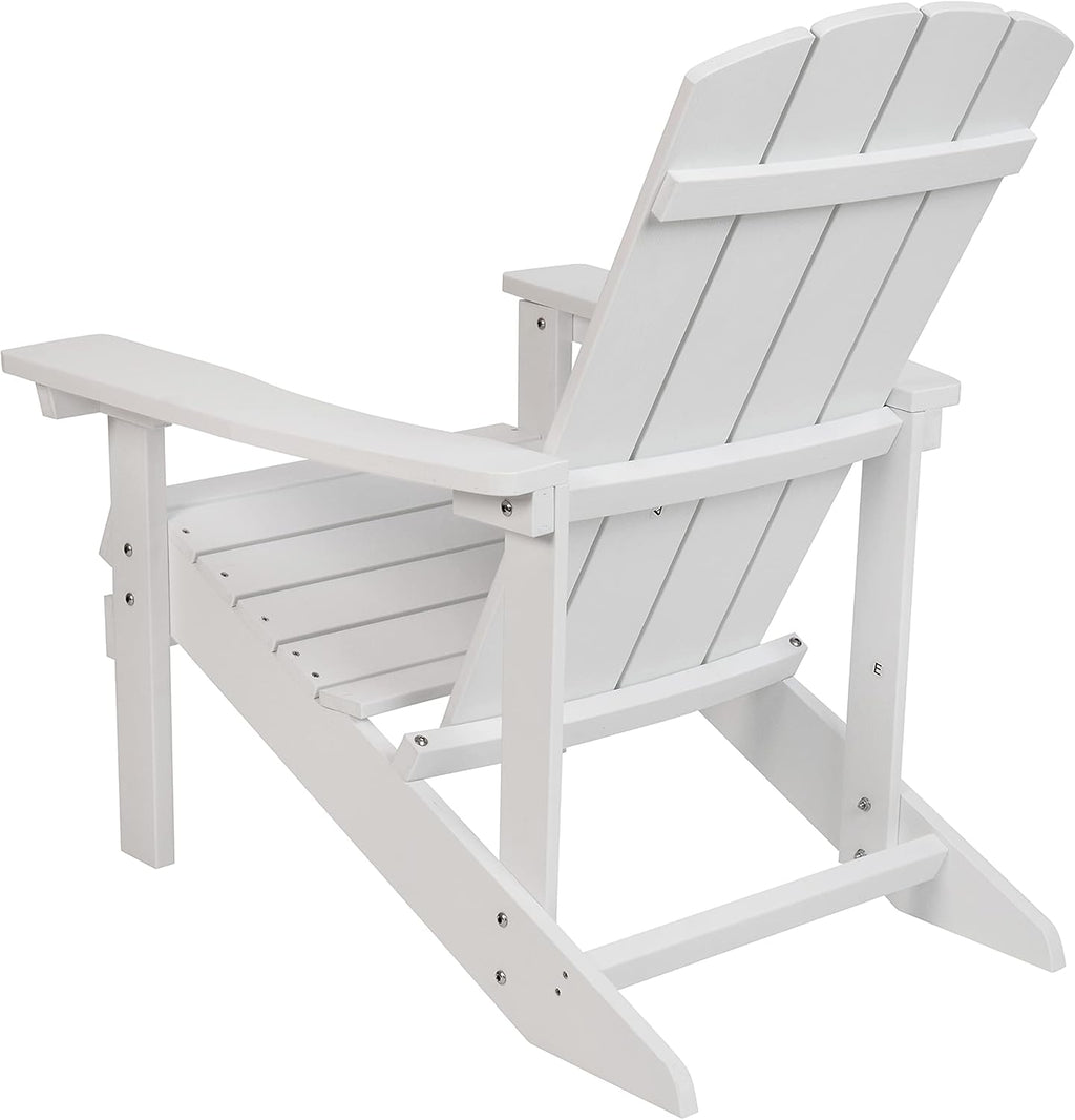 Flash Furniture Charlestown Commercial Grade Indoor/Outdoor Adirondack Chair, Weather Resistant Durable Poly Resin Deck and Patio Seating, Green