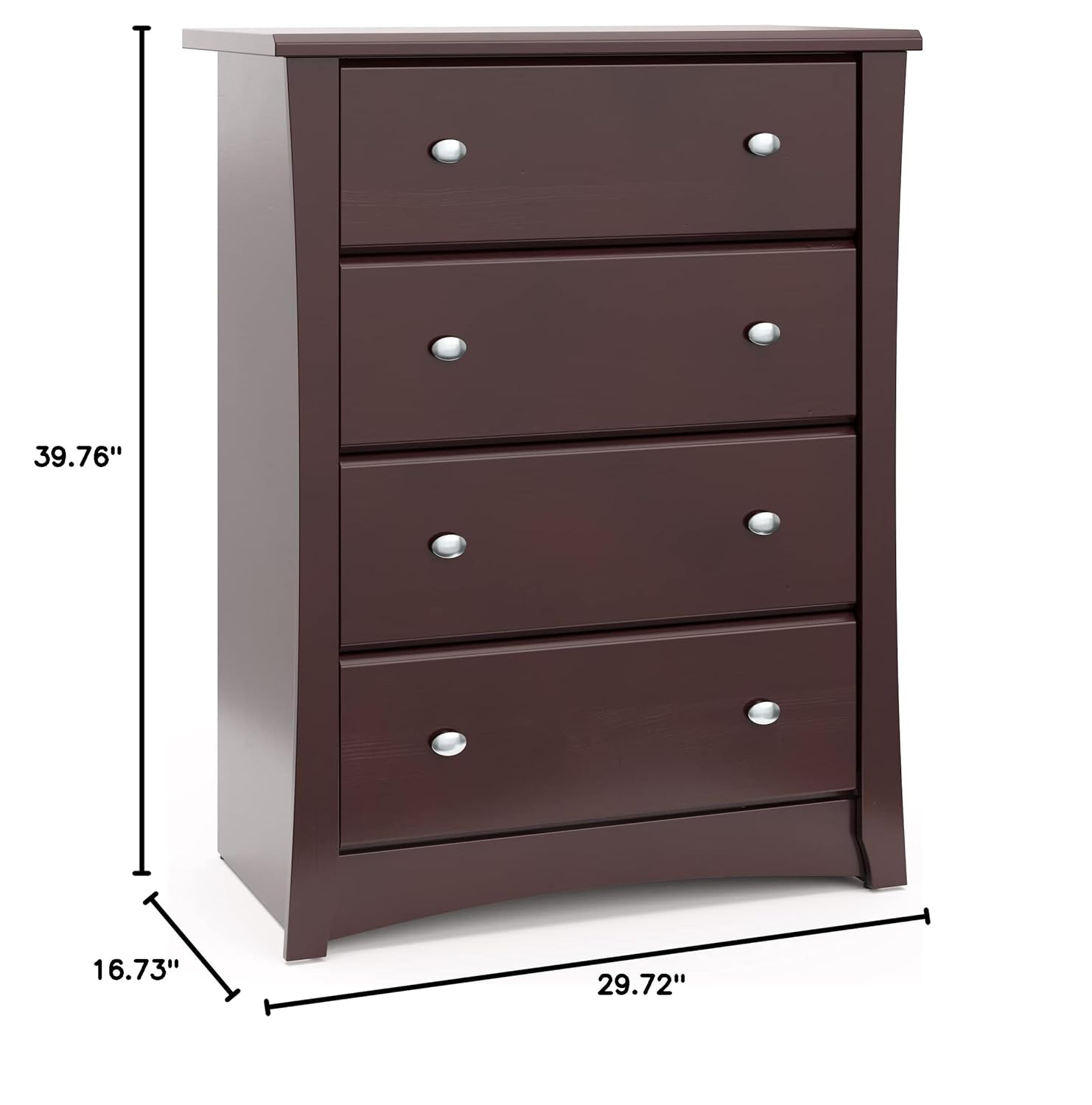 Storkcraft Crescent 6 Drawer Double Dresser (Pebble Gray) – GREENGUARD Gold Certified, For Nursery, Dresser, Kids Nursery Organizer, Chest of Drawers