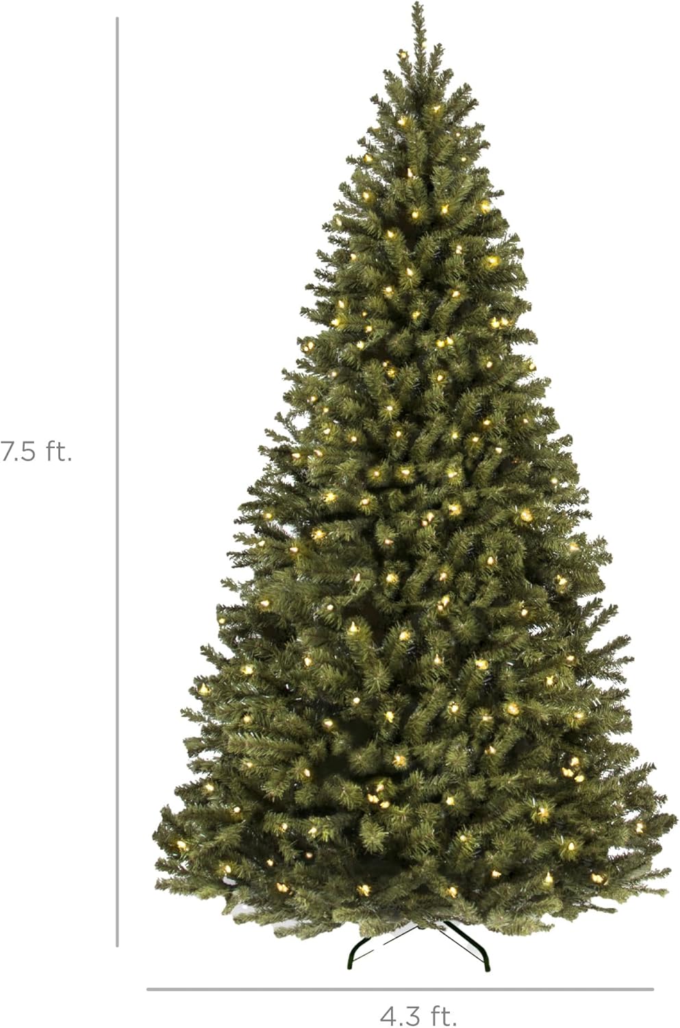 Best Choice Products Artificial Christmas Tree, 6ft Premium Pre-Lit Realistic Spruce Holiday Décor w/Dense Branches, Metal Base - Green Spruce
