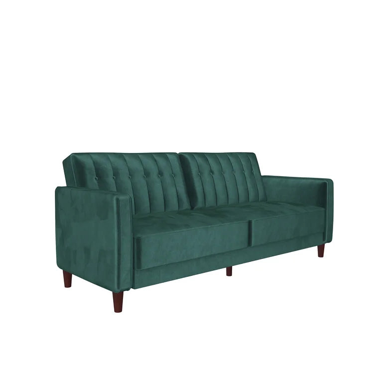Perdue 81.5" Velvet Square Arm Convertible Sofa