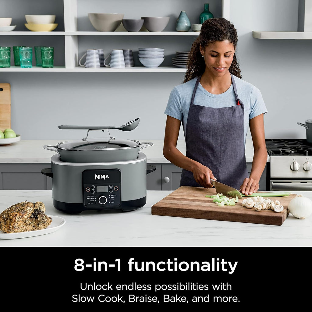 Ninja MC1101 Foodi Everyday Possible Cooker Pro, 8-in-1 Versatility, 6.5 QT, One-Pot Cooking, Replaces 10 Cooking Tools, Faster Cooking, Family-Sized Capacity, Adjustable Temp Control, Midnight Blue