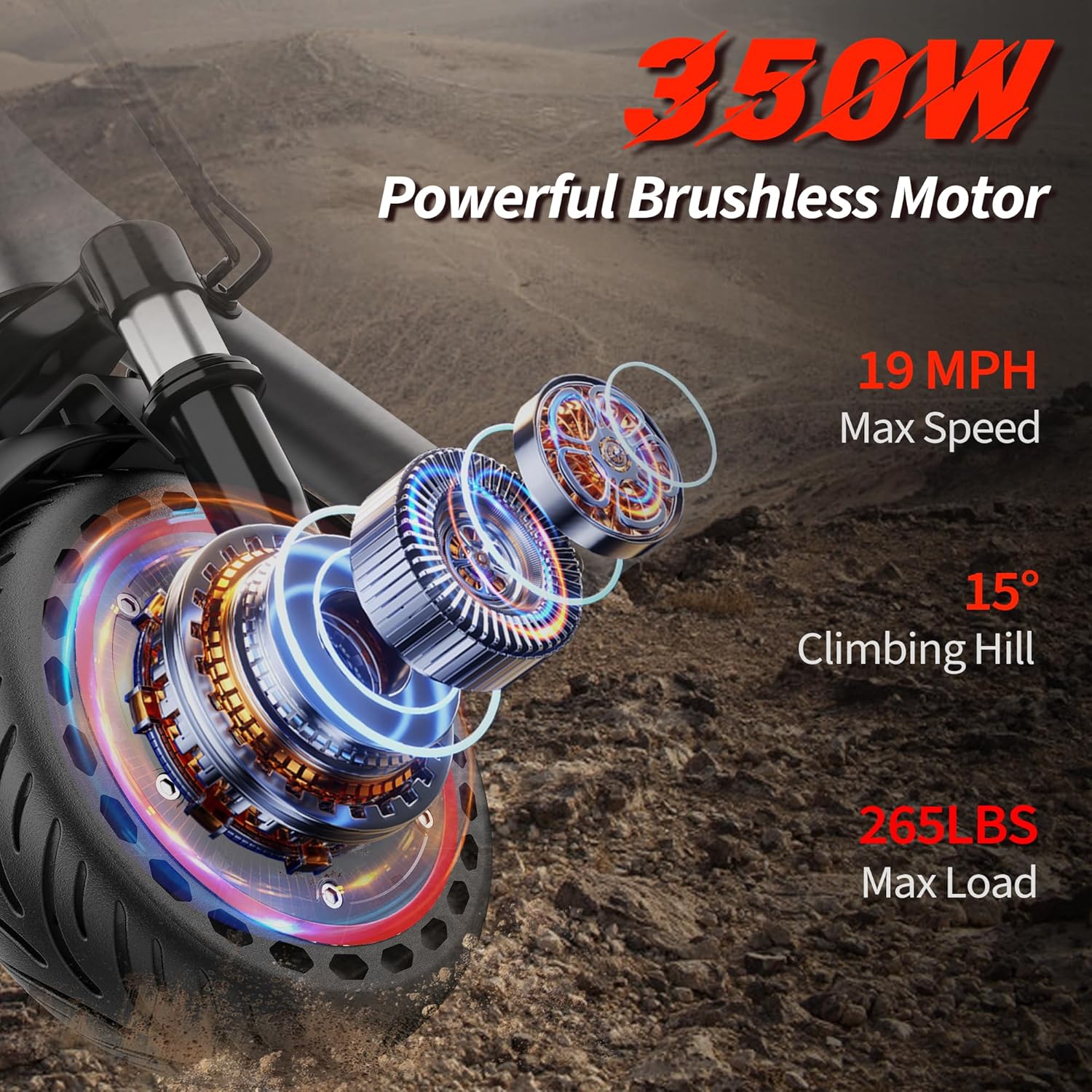 WERHY Electric Scooter, 350W/500W Motor, Top Speed 19/22 mph, Max 16/23/28Miles Ranges, Foldable E Scooter for Adults