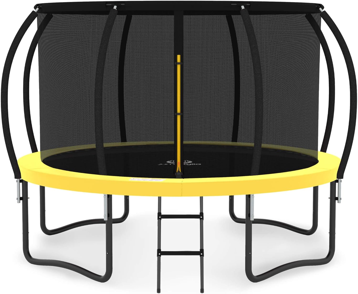 JUMPZYLLA Trampoline Outdoor 8FT 10FT 12FT 14FT 15FT 16FT with Enclosure and Ladder, ASTM Approved Recreational Trampoline for Kids and Adults, Anti-Rust Coated Frame