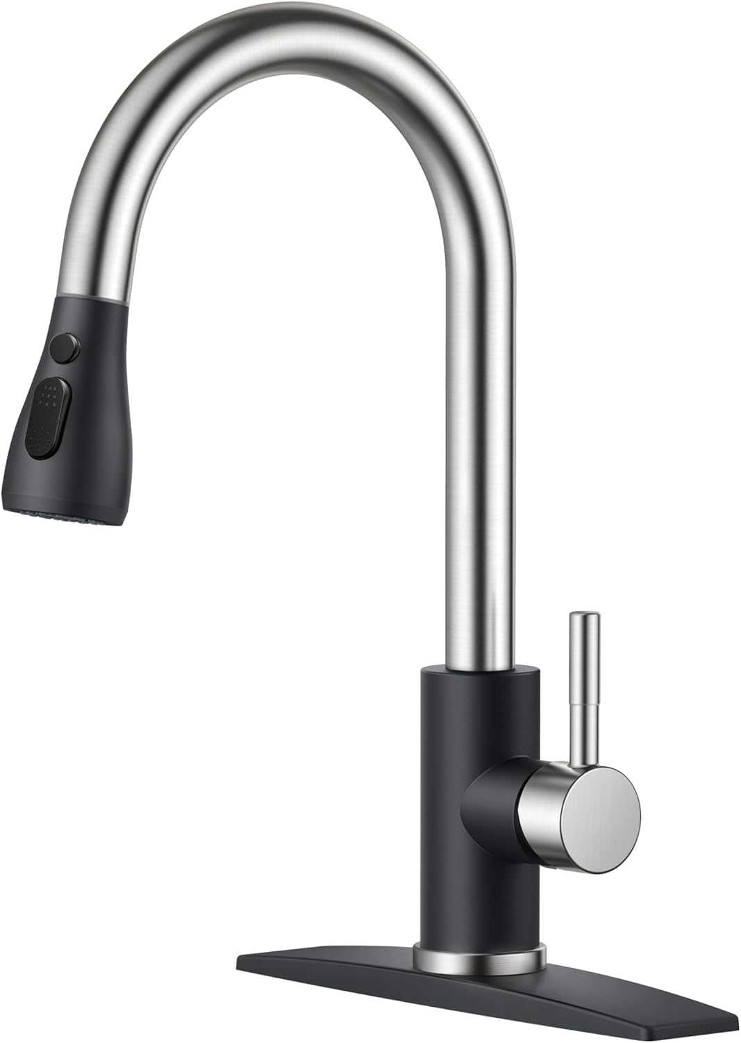 FORIOUS Touchless Kitchen Faucets, Brushed Nickel Kitchen Faucet with Pull Down Sprayer, Single Handle Smart Motion Sensor Kitchen Sink Faucet,Contemporary Hands-Free Sink Faucet for Farmhouse Laundry