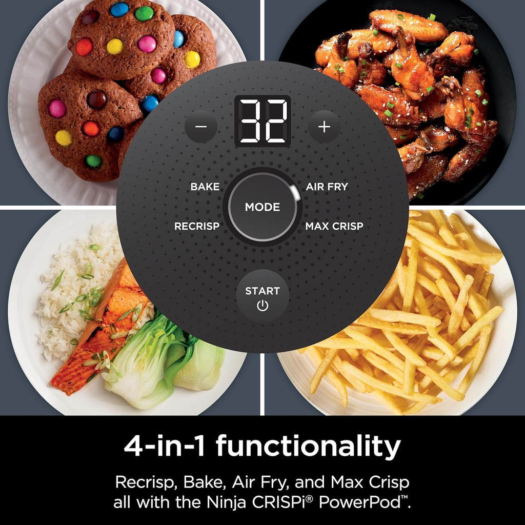 Ninja Air Fryer, 2.5 QT Crispi System + 4 Containers with Storage Lids, Air Fryer, Microwave, Freezer & Dishwasher Safe, Non Toxic Portable Cooking System, Compatible with Ninja FN100 Crispi Series