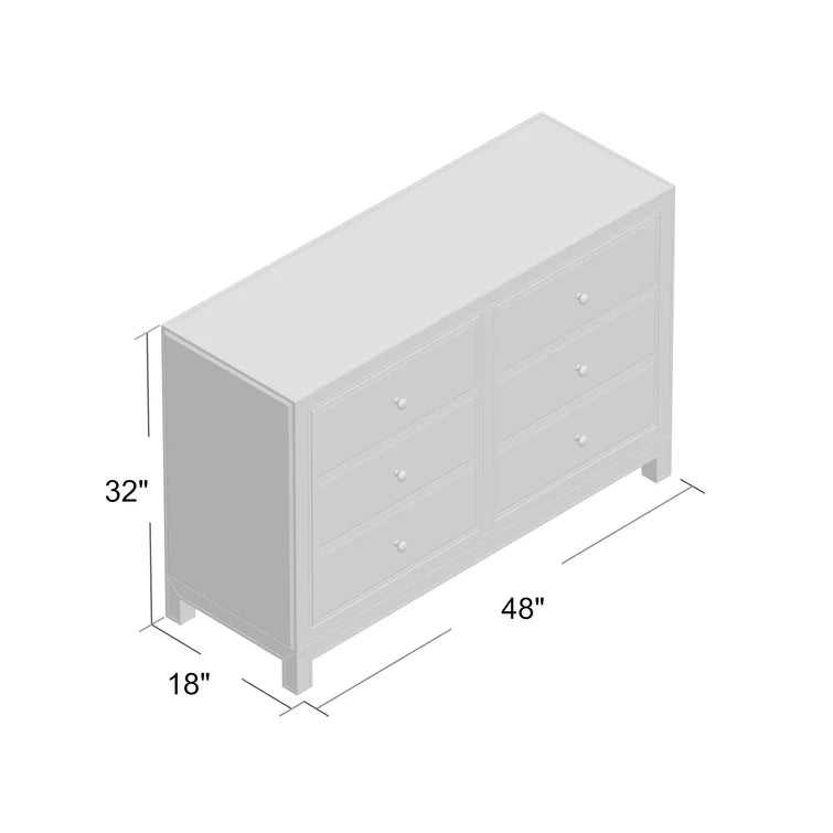 Fairgrove 6 Drawer 48'' W Double Dresser