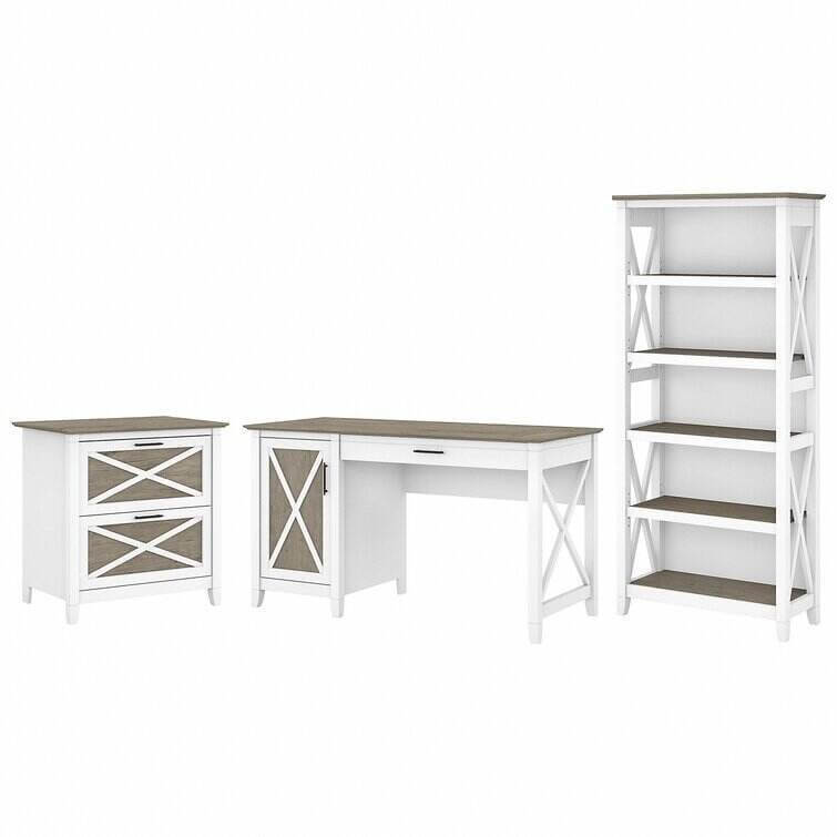 Veda 3 Piece Rectangular Computer Desk Office Set