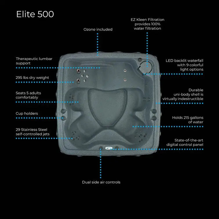 Aquarest Spas,Jet Square Plug And Play Hot Tub with Ozonator