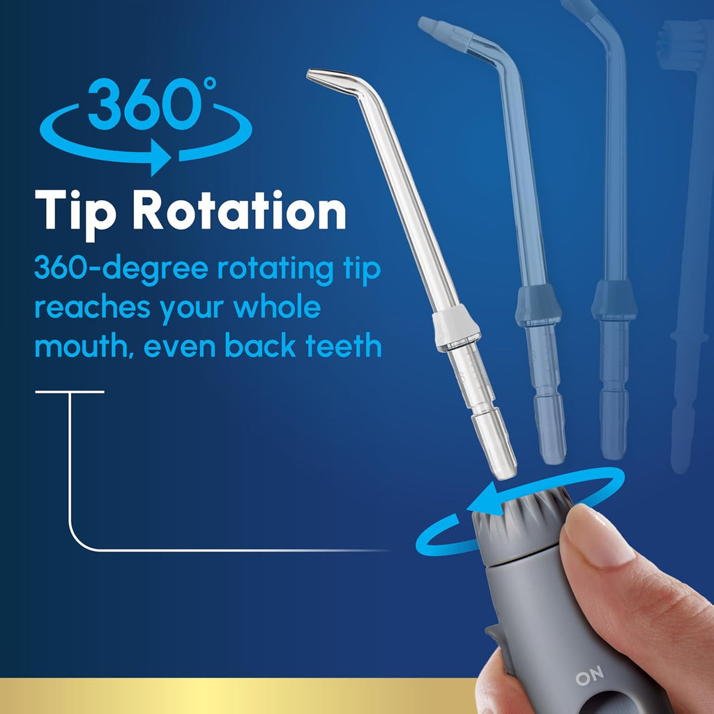 Waterpik Aquarius Water Flosser Professional For Teeth, Gums, Braces, Dental Care, Electric Power With 10 Settings, 7 Tips For Multiple Users And Needs, ADA Accepted, Gray WP-667, Packaging May Vary