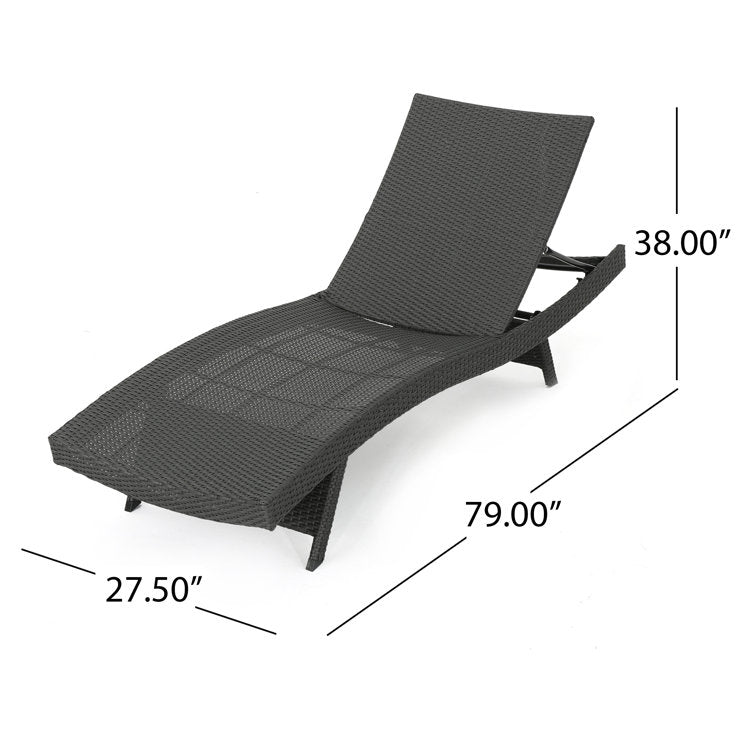 Billur Outdoor Wicker Chaise Lounge Set (Set of 2)