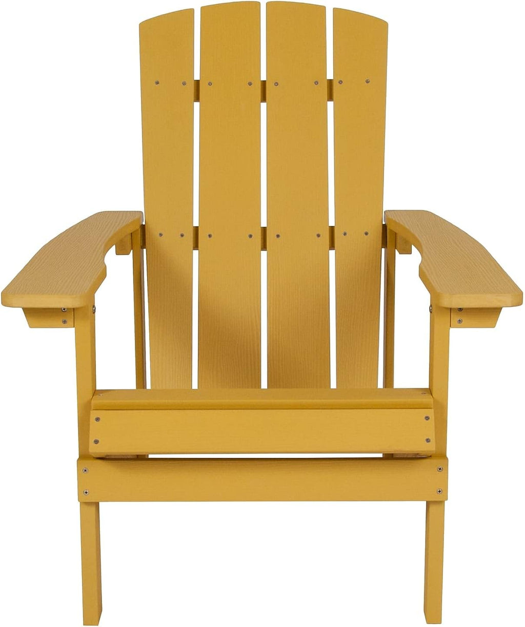 Flash Furniture Charlestown Commercial Grade Indoor/Outdoor Adirondack Chair, Weather Resistant Durable Poly Resin Deck and Patio Seating, Green