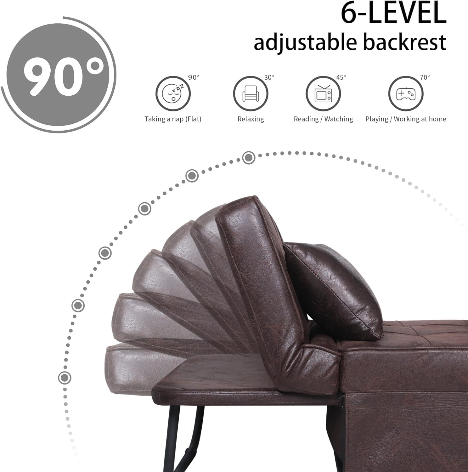 Sofa Bed, 4 in 1 Multi-Function Folding Ottoman Breathable Linen Couch Bed with Adjustable Backrest Modern Convertible Chair for Living Room Apartment Office