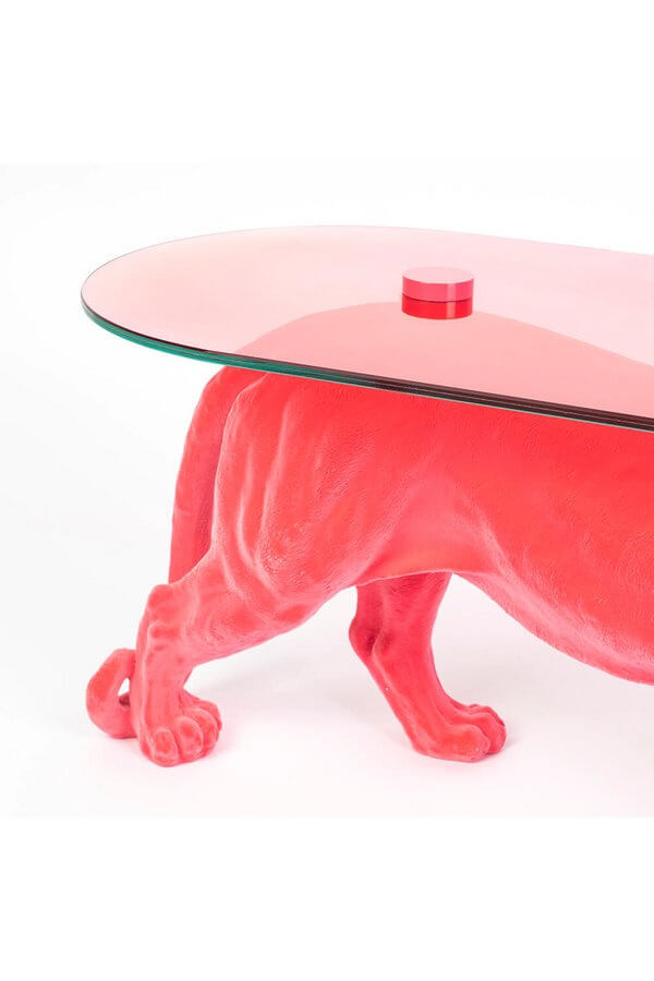 Figurine Glass Top Coffee Table