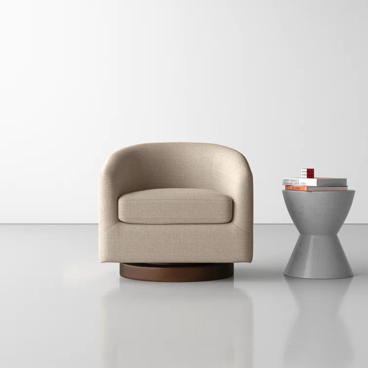 Bennett Upholstered Swivel Barrel Chair