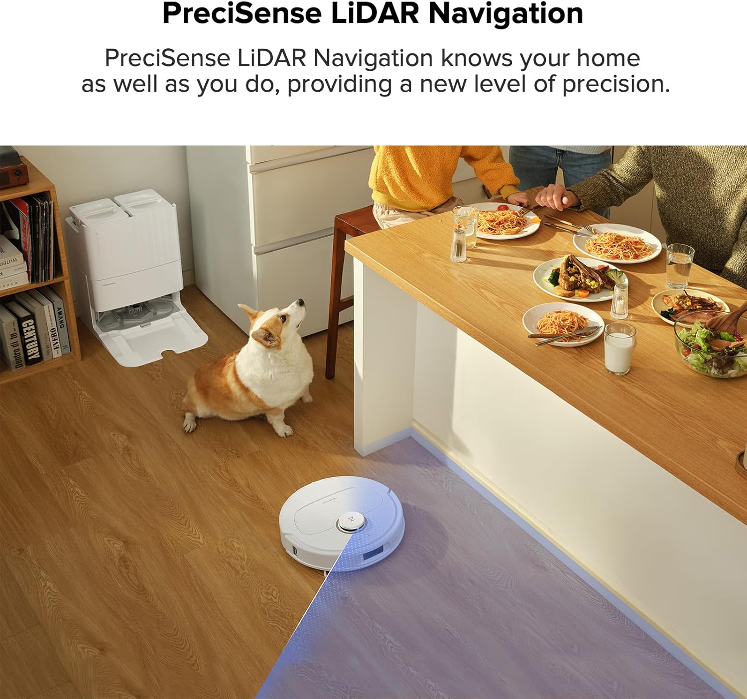 roborock Qrevo S5V Robot Vacuum and Mop, FlexiArm Edge Mopping, 12,000Pa Suction, Dual Zero-Tangle System, Smart Obstacle Avoidance, 10mm Mop Lifting, Auto Mop Washing&Drying, Self-Emptying&Refilling