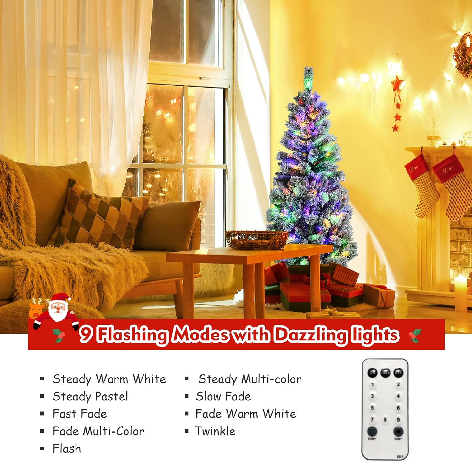 Goplus 7ft Artificial White Christmas Tree Xmas Pine Tree with Solid Metal Legs Perfect for Indoor and Outdoor Holiday Decoration