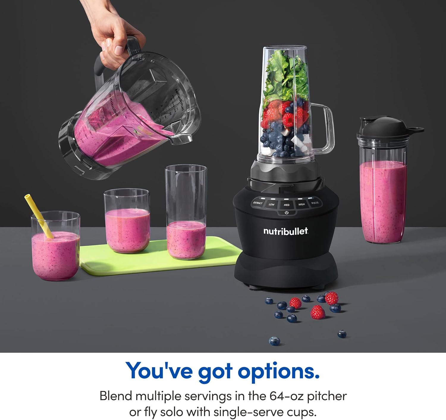 NutriBullet ZNBF30500Z Blender Combo 1200 Watt, 1200W, Dark Gray