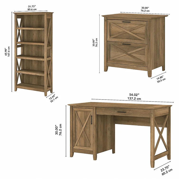 Huckins 3 Piece Rectangular Computer Desk Office Set