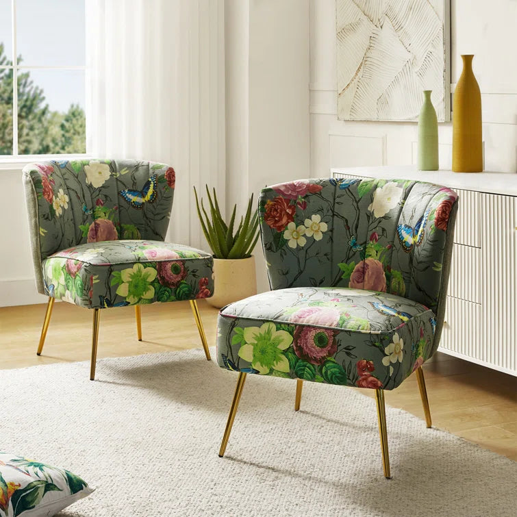 Felicia Polyester/Velvet Barrel Chair