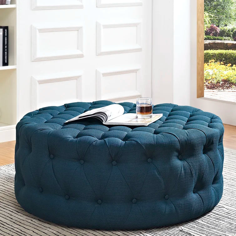 Modway Copper Grove Harrison Blue Amour Fabric Ottoman