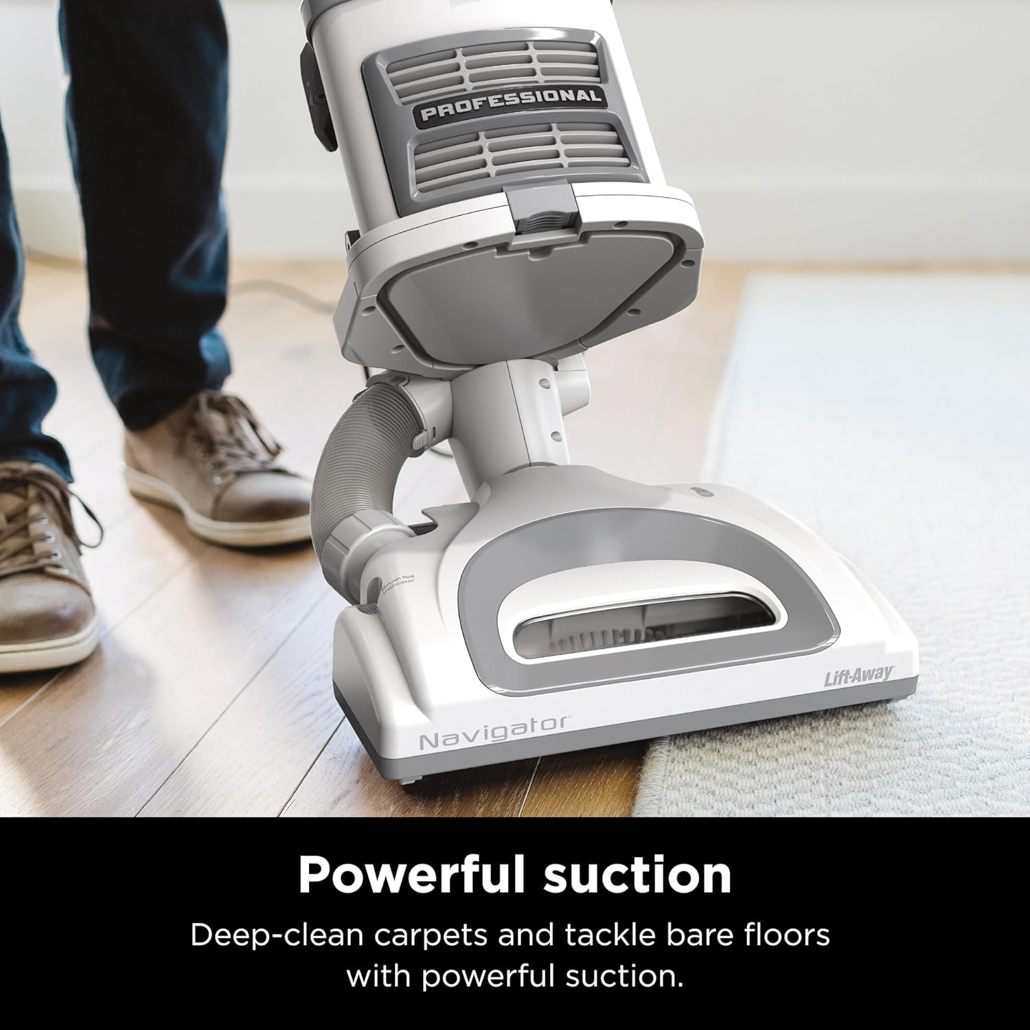 Shark Upright Vacuum, Navigator Lift-Away with Swivel Steering, HEPA Filter, XL Dust Cup, Pet Power, Dusting Brush, and Crevice Tool, Perfect for Pet Hair, White/Silver, NV356E