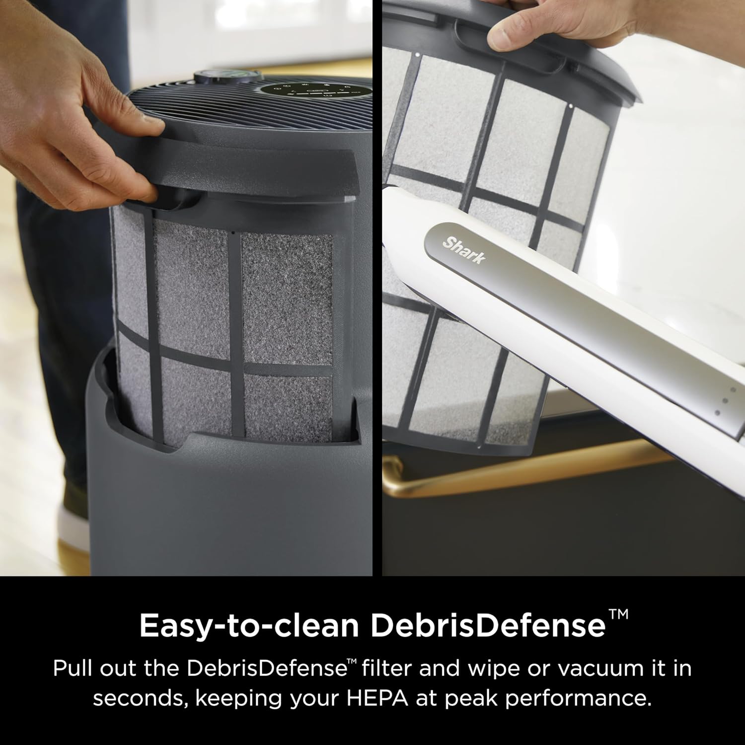 Shark Air Purifiers for Home Large Room with NeverChange Air Filter, 5 Year HEPA Filter, Covers 650 Sq. ft, Odor Neutralizer and Clean Sense Technology, Removes 99.98% of Dust & Allergens, HP152
