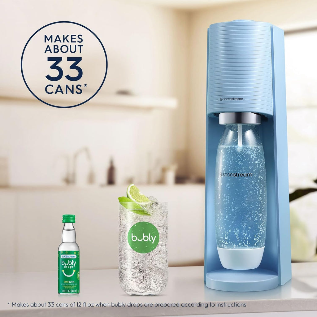 SodaStream Terra Sparkling Water Maker Bundle in Black - includes 3-Pack CO2 and Carbonating Bottle