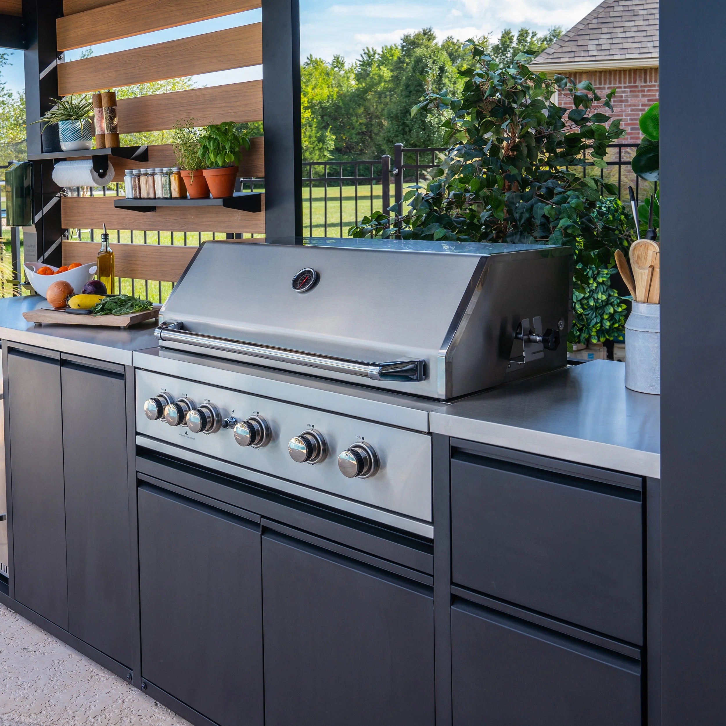 🔥[Limited Quantity]-Last 67+Sets✨Backyard Discovery Fusion Flame Propane Gas Outdoor Kitchen