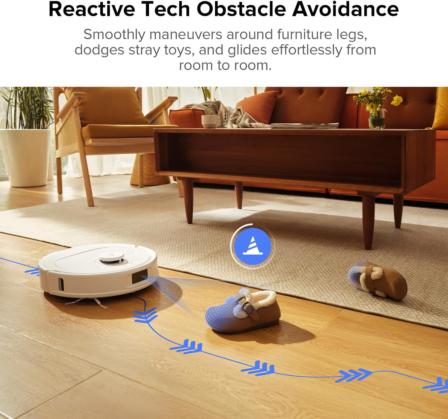 roborock Qrevo S5V Robot Vacuum and Mop, FlexiArm Edge Mopping, 12,000Pa Suction, Dual Zero-Tangle System, Smart Obstacle Avoidance, 10mm Mop Lifting, Auto Mop Washing&Drying, Self-Emptying&Refilling