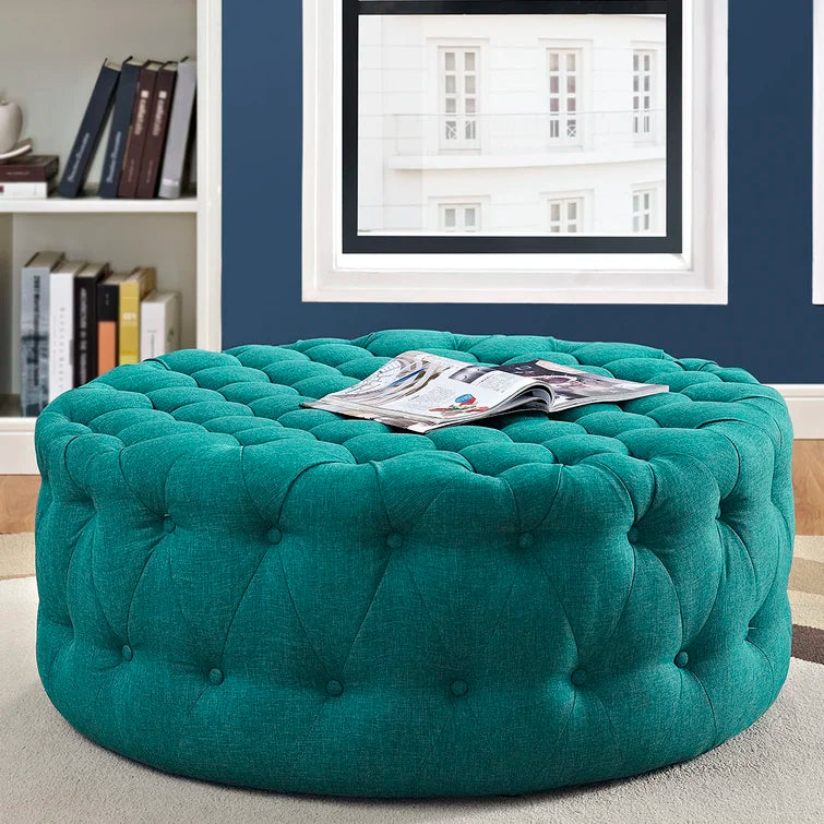 Modway Copper Grove Harrison Blue Amour Fabric Ottoman