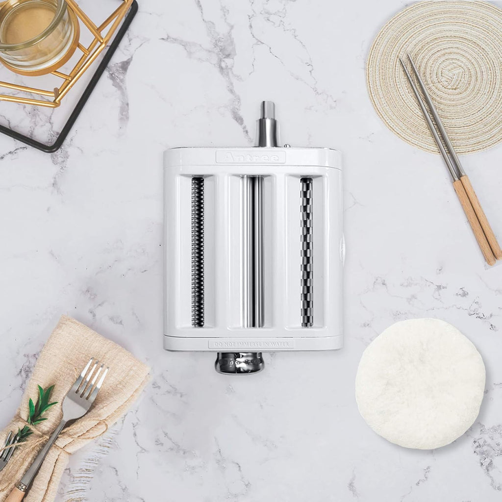 ANTREE 3-IN-1 Pasta Attachment & Ravioli Attachment for KitchenAid Stand Mixers, Pasta Maker Assecories included Pasta Sheet Roller, Spaghetti Cutter and Ravioli Maker Attachment
