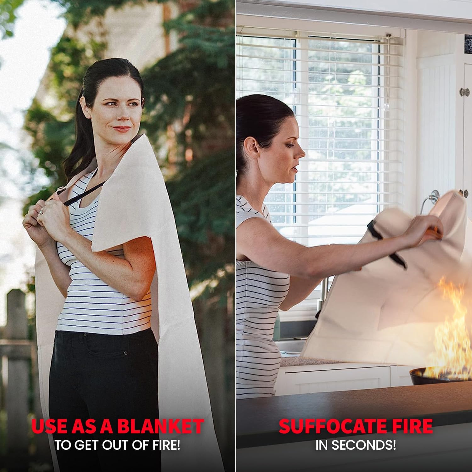 Prepared Hero Emergency Fire Blanket - 1 Pack - 40” x 40” Fiberglass Fire Blanket for Home and Kitchen - Fire Safety & Emergency Supplies - Home & Kitchen Fire Extinguisher - Home Essentials