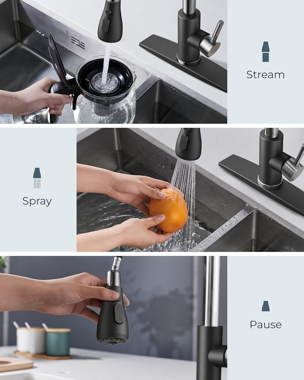 FORIOUS Touchless Kitchen Faucets, Brushed Nickel Kitchen Faucet with Pull Down Sprayer, Single Handle Smart Motion Sensor Kitchen Sink Faucet,Contemporary Hands-Free Sink Faucet for Farmhouse Laundry