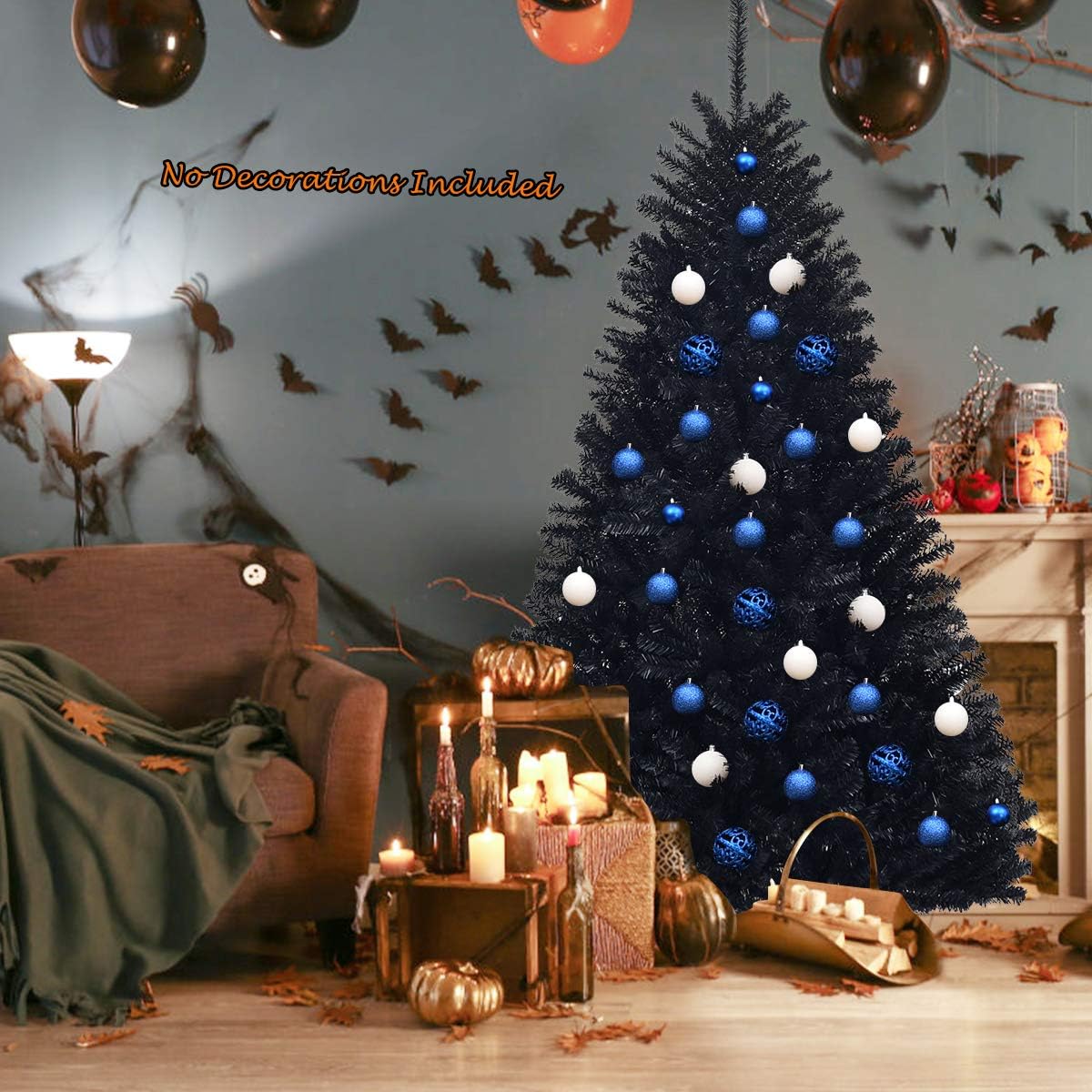 Goplus 7ft Artificial White Christmas Tree Xmas Pine Tree with Solid Metal Legs Perfect for Indoor and Outdoor Holiday Decoration
