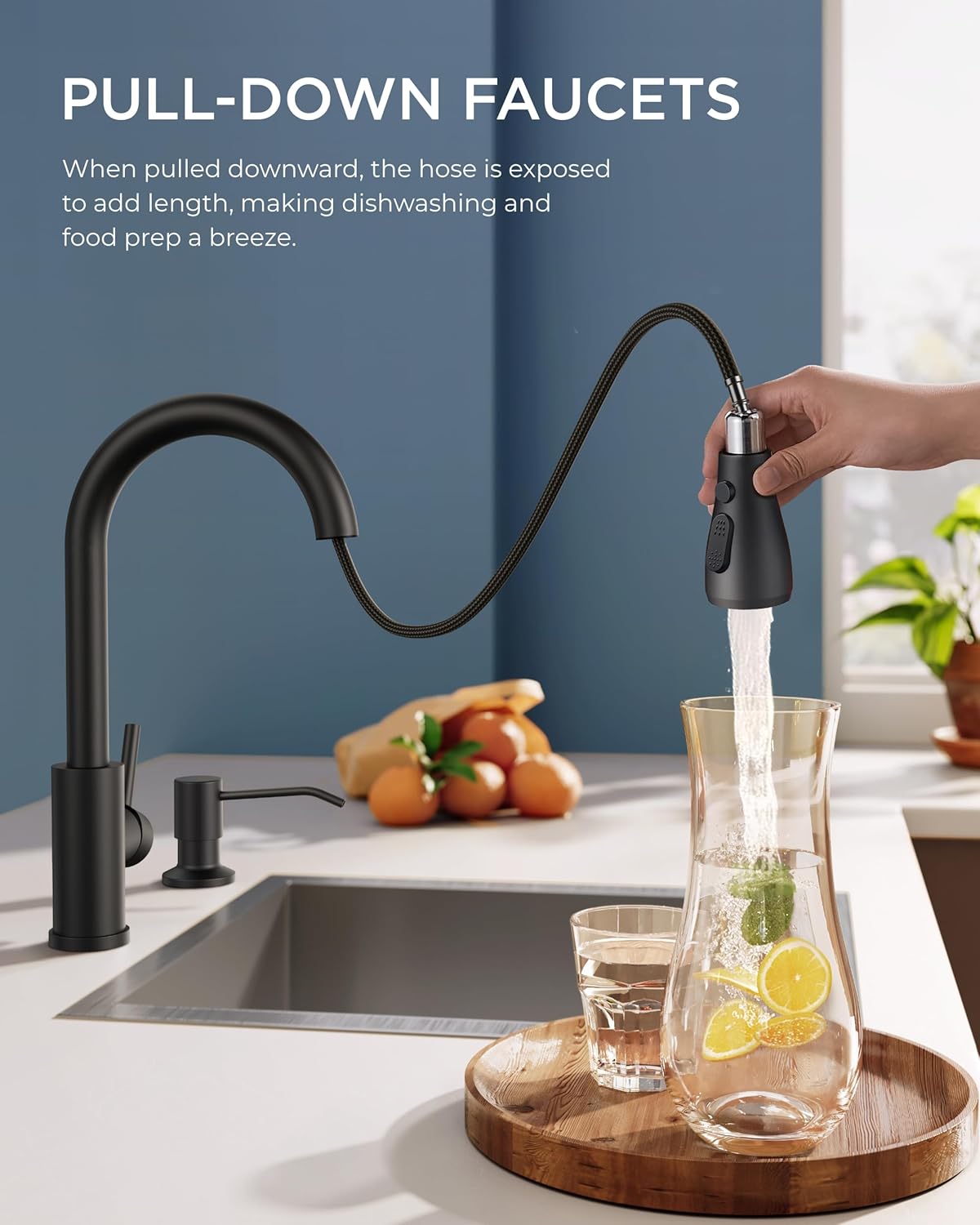 FORIOUS Touchless Kitchen Faucets, Brushed Nickel Kitchen Faucet with Pull Down Sprayer, Single Handle Smart Motion Sensor Kitchen Sink Faucet,Contemporary Hands-Free Sink Faucet for Farmhouse Laundry