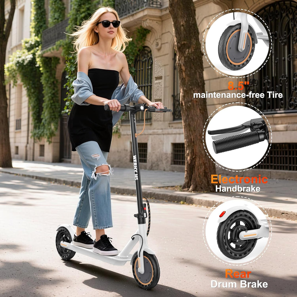 WERHY Electric Scooter, 350W/500W Motor, Top Speed 19/22 mph, Max 16/23/28Miles Ranges, Foldable E Scooter for Adults