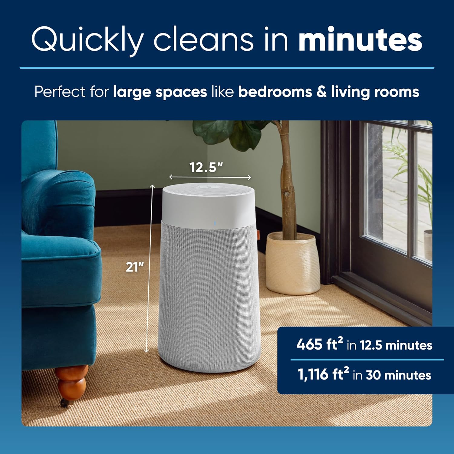 BLUEAIR 2-in-1 Purify + Humidify: Air Purifier and Humidifier with HEPASilent™ and 360° InvisibleMist™ Technology, Top Pour - covers 1,726 sqft in 60 minutes - Perfectly balanced air, one product