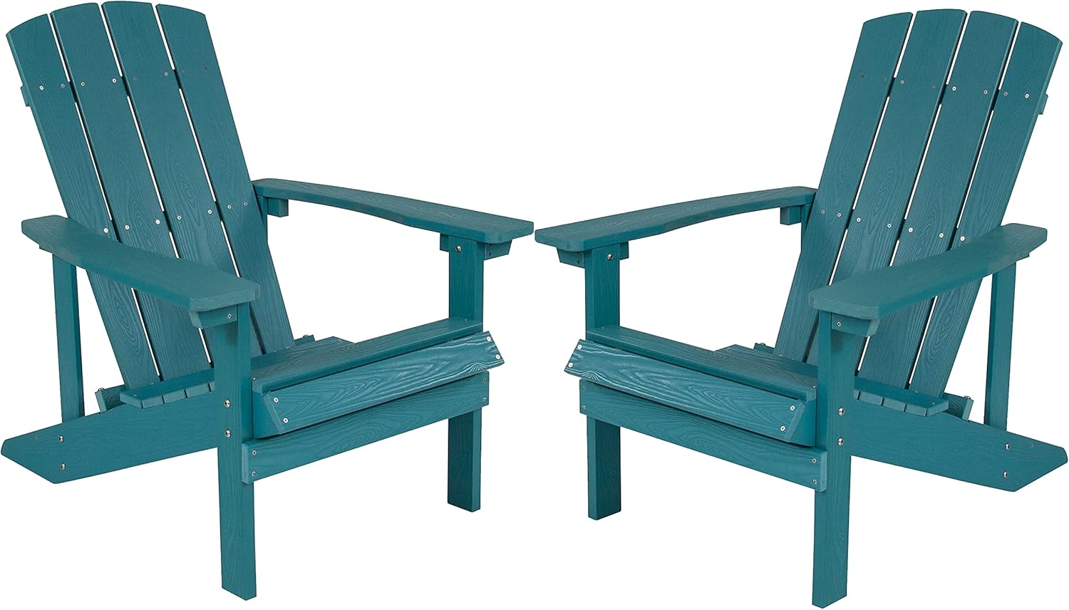 Flash Furniture Charlestown Commercial Grade Indoor/Outdoor Adirondack Chair, Weather Resistant Durable Poly Resin Deck and Patio Seating, Green