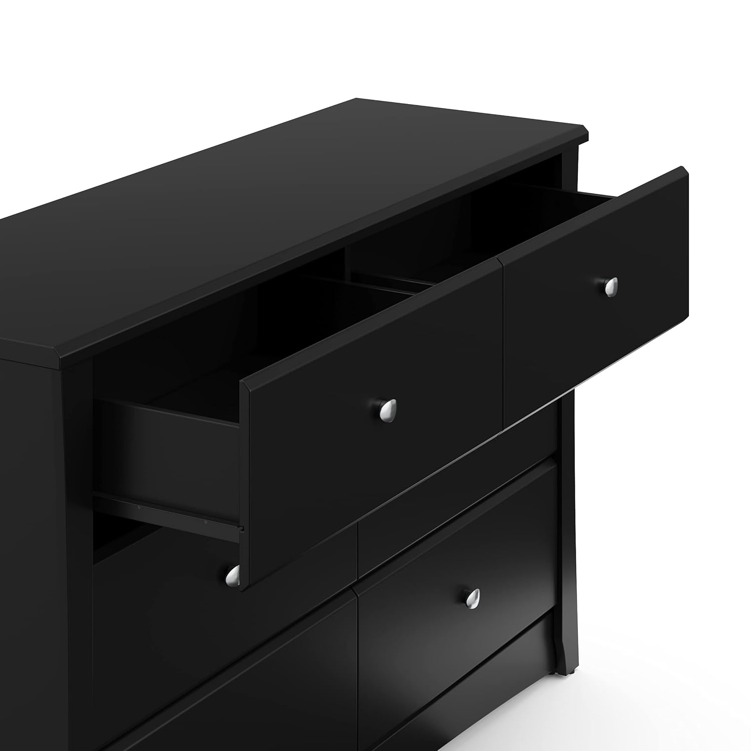 Storkcraft Crescent 6 Drawer Double Dresser (Pebble Gray) – GREENGUARD Gold Certified, For Nursery, Dresser, Kids Nursery Organizer, Chest of Drawers