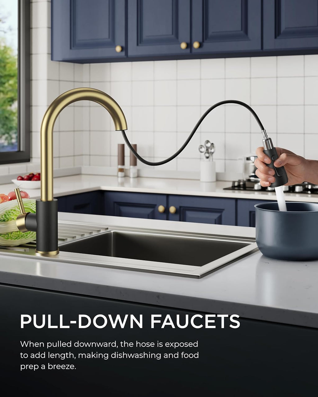 FORIOUS Touchless Kitchen Faucets, Brushed Nickel Kitchen Faucet with Pull Down Sprayer, Single Handle Smart Motion Sensor Kitchen Sink Faucet,Contemporary Hands-Free Sink Faucet for Farmhouse Laundry